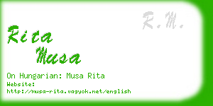 rita musa business card